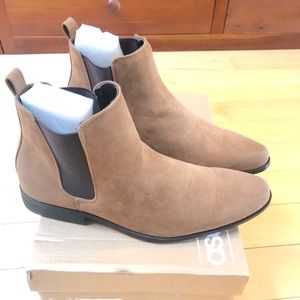 ASOS DESIGN chelsea boots in tan faux suede